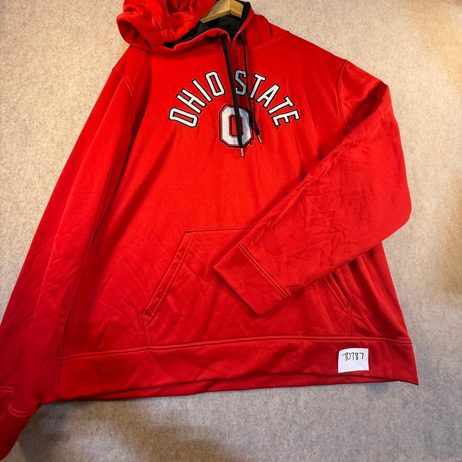 Ohio State Buckeyes Hoodie Red Embroidered Logo Performance Sweatshirt Mens Xl